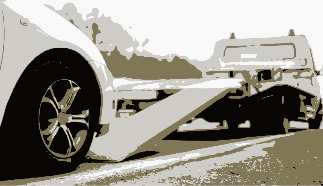 vector image of tow truck towing a car for emergency towing service